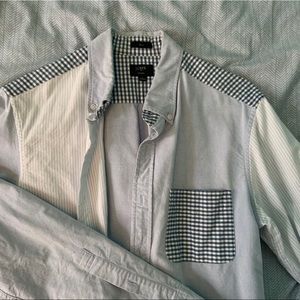 JCREW FACTORY MULTI-PATTERN OXFORD BUTTON UP
